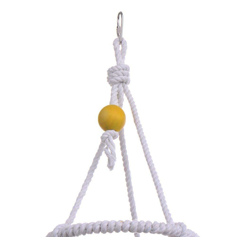 [Australia] - Wontee 2Pcs Bird Rope Swing Acrylic Mirror Toy with Bells for Parrot Parakeet Budgie Cockatiel Lovebird Finch African Grey Cotton Rope Swing+Mirror 