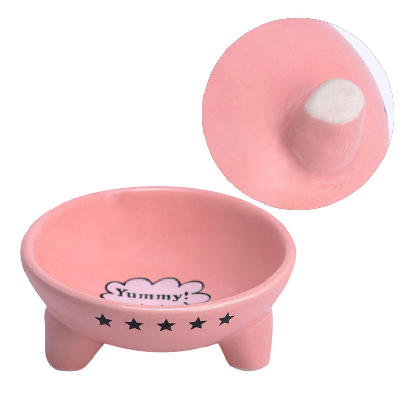 POPETPOP Ceramic Raised Cat Food Bowls-Cat Bowls with Stand,Elevated Puppy Feeder,Single Raised Cat Dish Perfect for Cats and Puppy-Pink Size 1 - PawsPlanet Australia