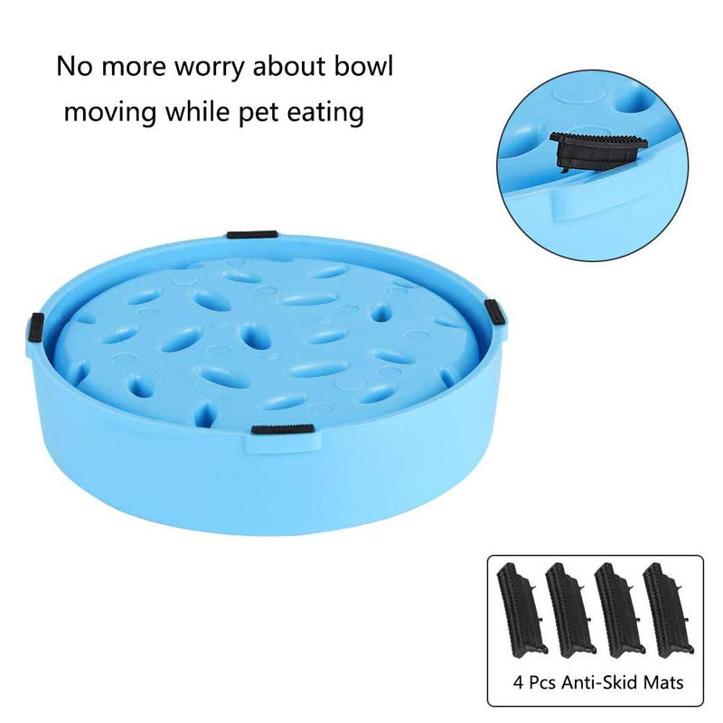 JIAYEE Slow Eating Dog Bowl,Slow Feed Dog Bowl,Healthy Slow Feeder Dog Bowls Large,Pet Healthy Eating Diet Bloat Stop Bowl,Dog Bowl Slow Feeder for Medium Small Dogs (Blue) Blue - PawsPlanet Australia