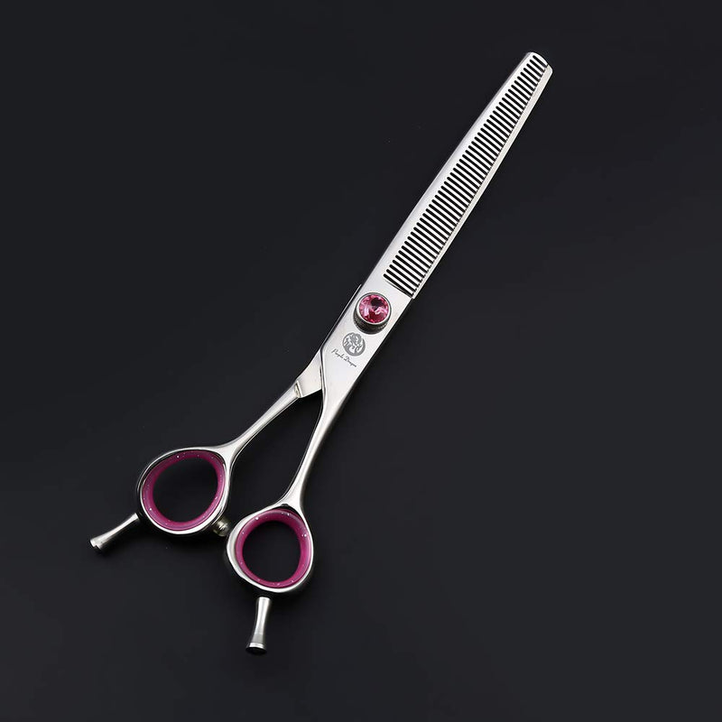 [Australia] - Purple Dragon 7.0 inch Sliver 33 Teeth Left Hand or Right Hand Dog Grooming Thinning Scissors - 440C Stainless Thinning Scissor Chunker Shear - Perfect for Pet Groomer or Family DIY Pet Use Pink 