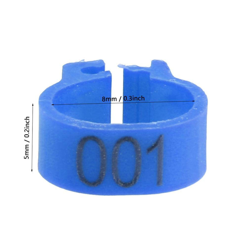 Yosoo Health Gear Pigeons Leg Bands, Bird Leg Rings, 100PCS 8MM 001-100 Numbered Plastic Letter Pigeons Bird Leg Bands Rings(dark blue) dark blue - PawsPlanet Australia