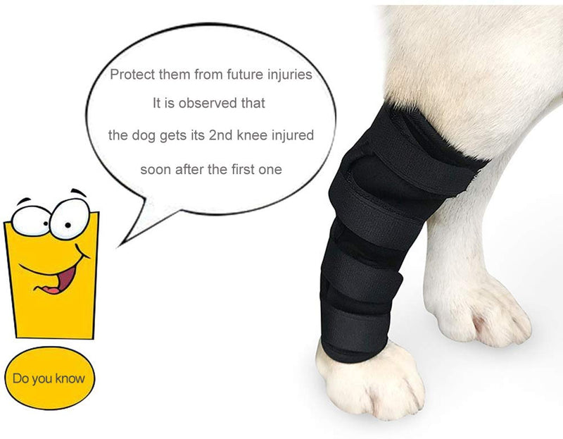 Rantow Long-Legs Dog Joint Brace Canine Rear Leg Hock Wraps Arthritis Heals Protector Prevents Injuries Sprains Helps Loss Stability (S, Black-1 Piece) S - PawsPlanet Australia
