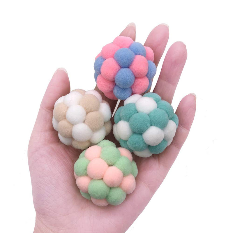 [Australia] - CatYou Cat Ball Toys with Bell, Pack of 4 Cat Pompom Ball Interactive Toys 