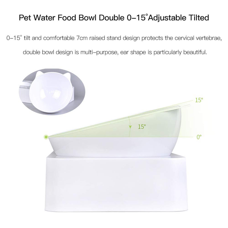 Marchul Gravity Water and Food Bowls Cat, Water Food Bowl Double 0-15°Adjustable Tilted Water and Food Bowl Set,Raised Cat Bowls,New Version, Bottle Cap Never Rust,Pet Safety Comes First S - PawsPlanet Australia