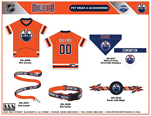 [Australia] - Pets First NHL Edmonton Oilers Collar for Dogs & Cats, Medium. - Adjustable, Cute & Stylish! The Ultimate Hockey Fan Collar! 