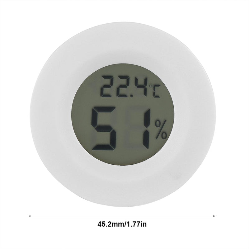 Reptile Temperature and Humidity Monitor LCD Round White Plastic Digital Thermometer Hygrometer for Small Pet Lizard Spider Tortoise Terrarium Tank - PawsPlanet Australia