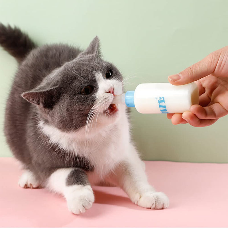 LAIYOHO Pet Feeding Bottle Kit with 4 Replacement Nipples and 1Pcs Nipple Brush Puppy Feeding Bottle for Kitten Puppy Small Pet Feeding Tool(60ml) - PawsPlanet Australia