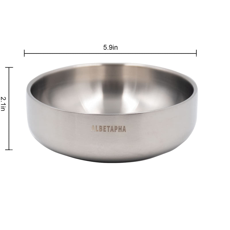 Albetapha Dog Bowl,Cat Bowl,18/8(304 ) Stainless Steel Dog and Cat Bowl,18 fl oz Double-Wall Pet Bowl - PawsPlanet Australia