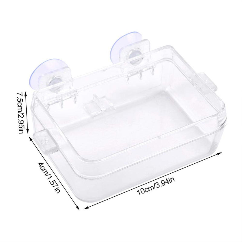 [Australia] - Hffheer Reptile Feeder Anti-Escape Amphibians Feeder Dish Food Water Bowl Translucent Feeding Basin with Suction Cup for Tortoise Gecko Snakes Chameleon Lizard 