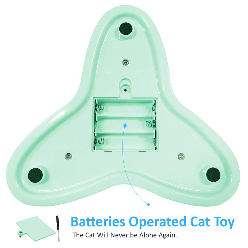 Zenes Cat Toys, Funny Exercise Electric Flutter Rotating Kitten Toys, Cat Teaser with Butterfly Replacement Green - PawsPlanet Australia
