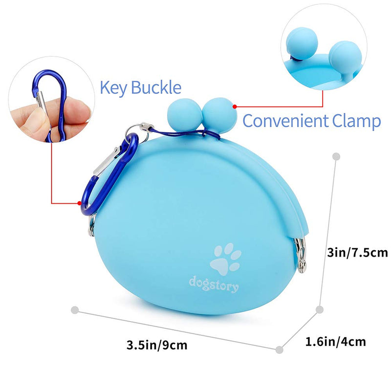 [Australia] - YanHao Dog Treat Bag Fashion Portable Multi-Purpose Small Treat Pouch Pet Treat Bag for Dog Training Sports Blue 