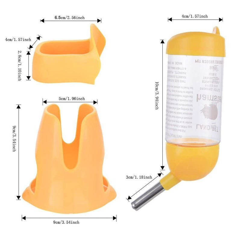 ShareWe Hamsters Water Bottle Automatic Water Feeder Dispenser Hanging Water Feeding Bottles for Rats, Guinea pigs, Ferrets, Rabbits Small Animals (80ML, Yellow) - PawsPlanet Australia