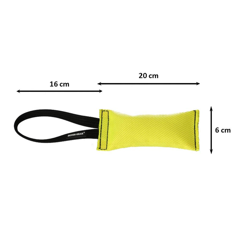 DINGO GEAR Firehose Bite Tug Strong Dog Toy, Yellow, 0.109 kg - PawsPlanet Australia