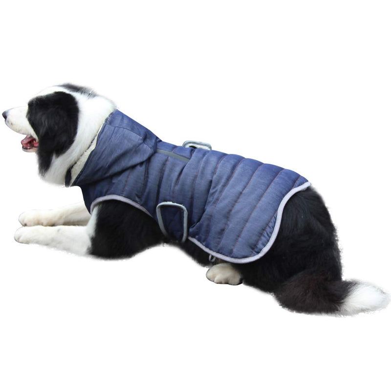 [Australia] - JoyDaog Fleece Dog Hoodie for Small Dogs Warm Puppy Jacket for Cold Winter Dog Coats with Hood XS Dark Denim 