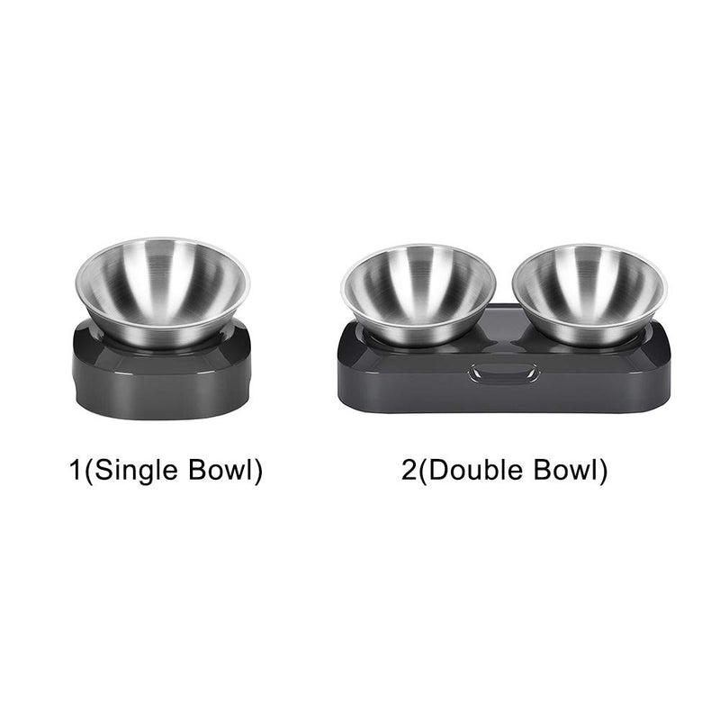 ningdeCK Pet Bowl sy Clean No Spill Dogs Cats Food Water Raised Stand Neck Protection Feeding Stainless Steel Adjustable Tilted Home Sth Anti Slip Small Animal(1) 1 - PawsPlanet Australia