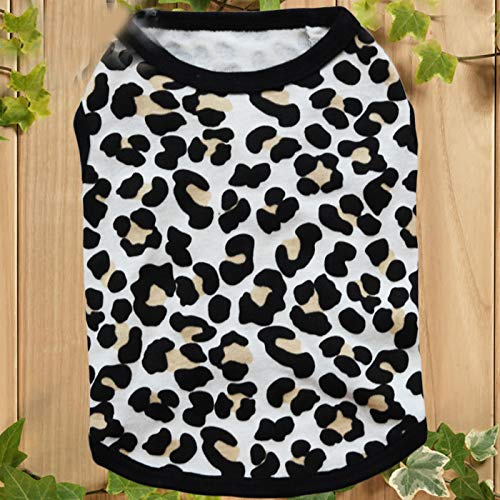 [Australia] - BBEART Pet Clothes, Leopard Print T-Shirt Puppy Cat Cotton Vest Clothing Apparel Spring Summer Breathable Sleeveless Harness Costumes for Small Dogs M Black #2 