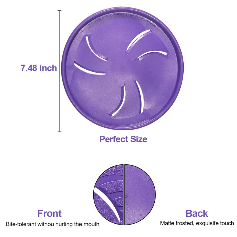 HONGEZEY Indestructible Dog Flying Discs, Interactive Dog Flyer Toys, Soft Lightweight Dog Catch and Fetch Toys for Medium Large Dogs, Floats in Water & Safe on Teeth Small Purple - PawsPlanet Australia