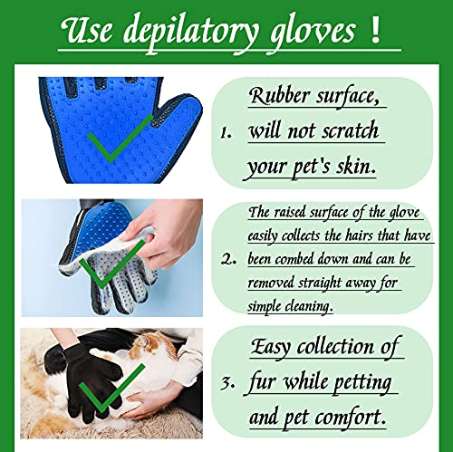 DEEDPF Animal Glove Pet Glove Massage Glove Long Fur Short Hair Cat Dog Guinea Pig Horse Rabbit Beauty Hair Removal Removal - PawsPlanet Australia