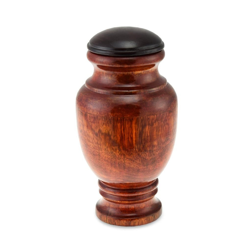 Cherished Urns Sennen Wooden Rounded Urn Pet Cremation Urn - Small. Capacity of 50 cubic inches - PawsPlanet Australia