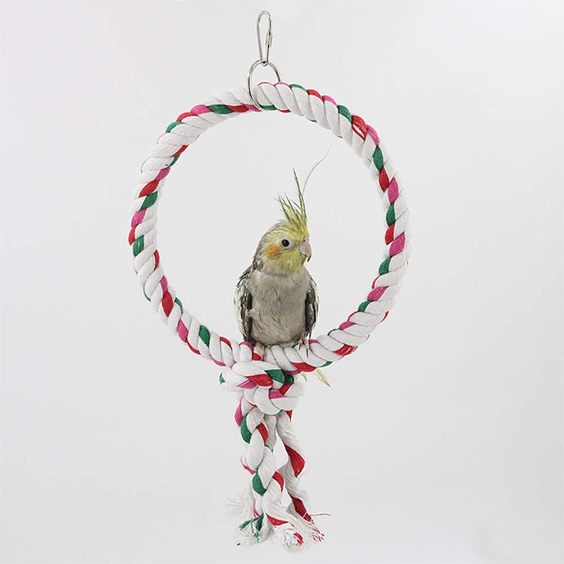 LeerKing Bird Rope Perches Parrot Hanging Perches Chewing Cage Toys Cotton Rope Swing Spiral Perches for Parakeet Cockatiel Bungee African Greys Cockatoo，1 Loop 1 Loop - PawsPlanet Australia