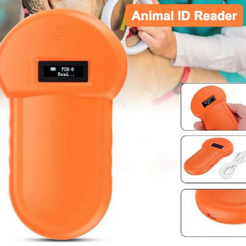 Portable Pet Reader with Backlight Screen, Handheld I SO FDX-B Scanner Pet Dog Animal Microchip Reader ID Reader,Portable Pet Microchip Scanner(134.2Khz) Orange - PawsPlanet Australia