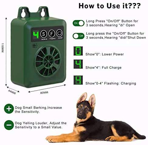 BISEBIN Anti Barking Device, Ultrasonic Bark Control Device with 4 Adjustable Ultrasonic Volume Levels, Automatic Dog Bark Deterrent for Small Medium Large Dog - PawsPlanet Australia