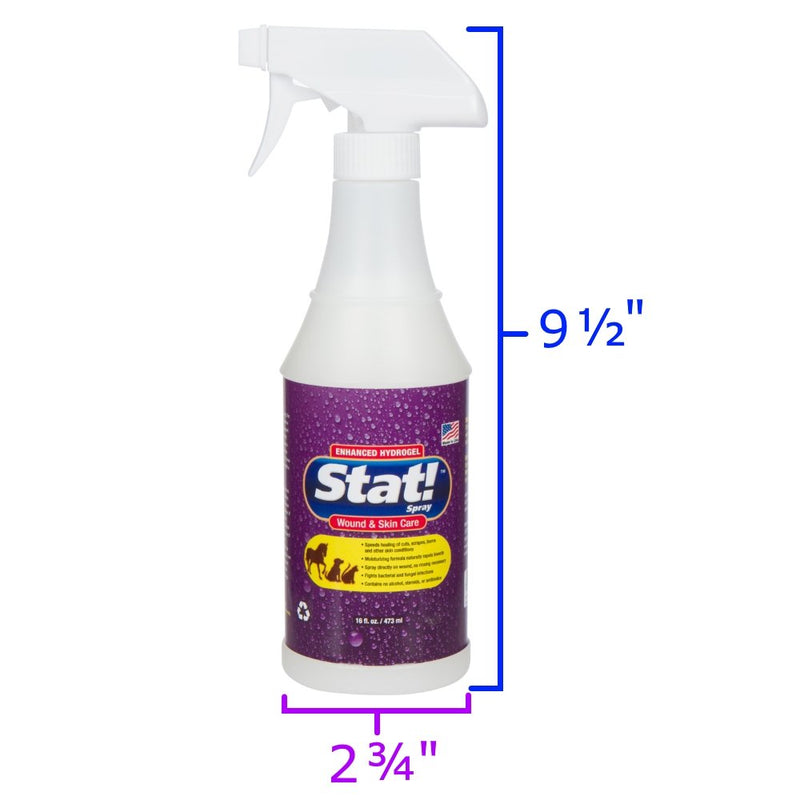 Stat! Spray Cat and Dog Wound Care - Pet First Aid Spray Promotes Fast Healing and Soothing Relief - Topical Animal Treatment for Hot Spots, Cuts, Burns, Itching, and Other Skin Irritations 16 oz - PawsPlanet Australia