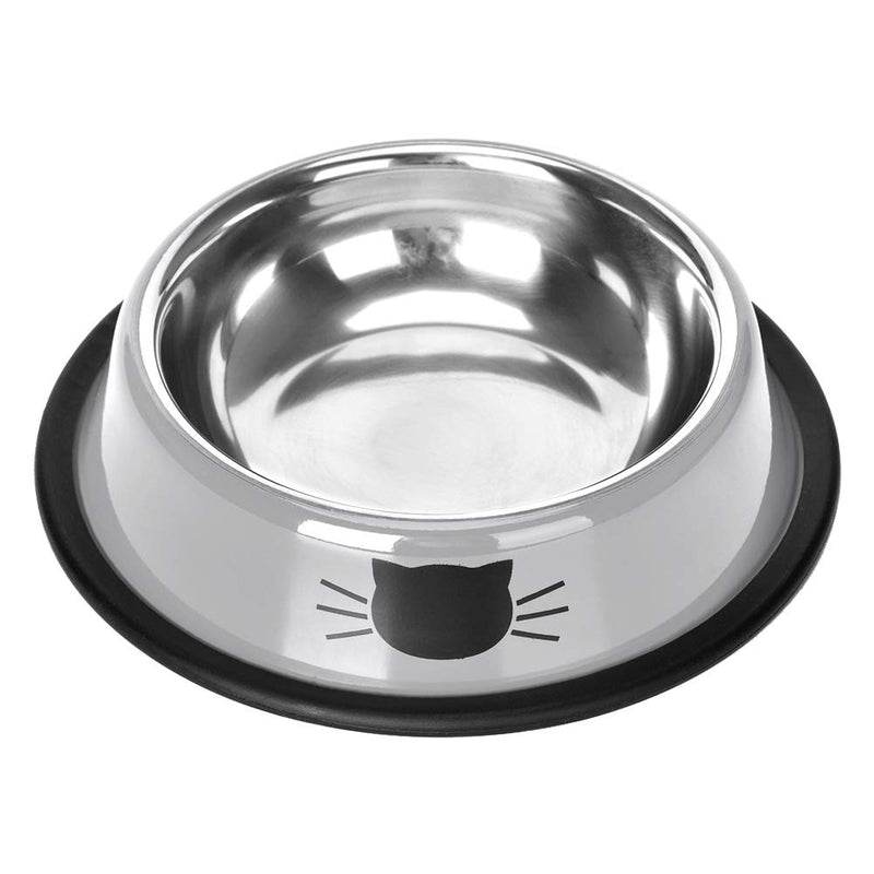 Queta 3 Piece Cat Food Bowl, Stainless Steel Cat Bowl Set Feeding Bowl Cat Food Bowl Water Feeding Bowl with a Bowl Mat 3 x feeding bowls - PawsPlanet Australia