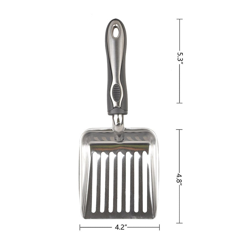 [Australia] - Homestead Medium-Sized Cat Litter Box Scoop, Stainless Steel,L10.5 xW4.2 xH1.2 Inches Silver 