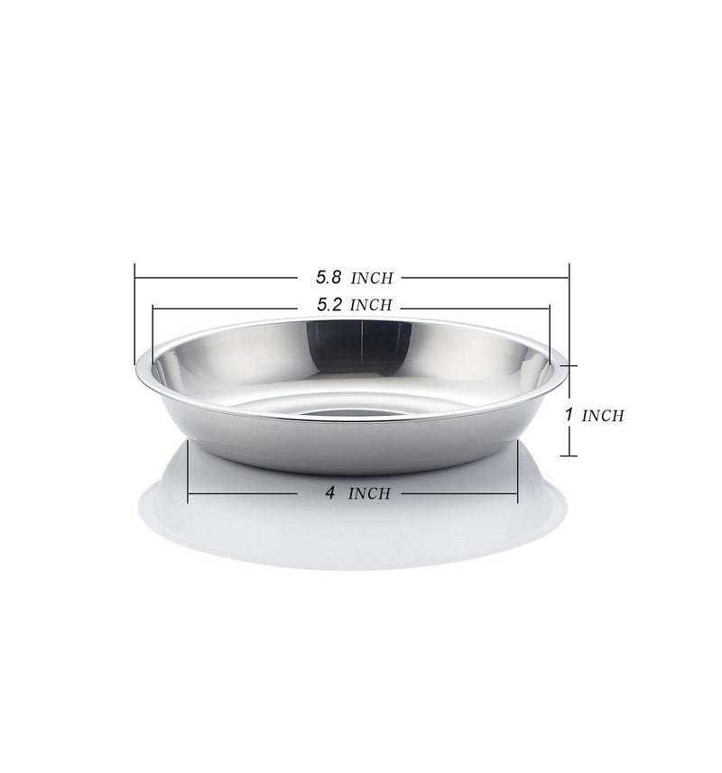 [Australia] - VENTION Global Wansheng Cat Food Dish, Whisker Relief Cat Bowls, Stainless Steel Pet Bowls, Shallow Cat Dish, Dog Food Bowls, 10-42 Oz SET OF 2 5 4/5 Inch-Outer Dia. 