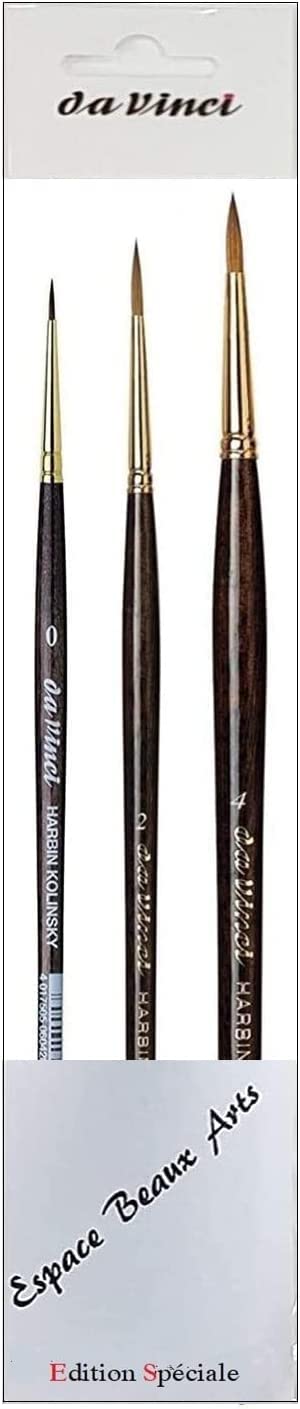 DaVinci ESPACE BEAUX ARTS Da Vinci Série 1526Y Harbin-Kolinsky artist brush set-brush 0, 2.4, Made in Germany - PawsPlanet Australia