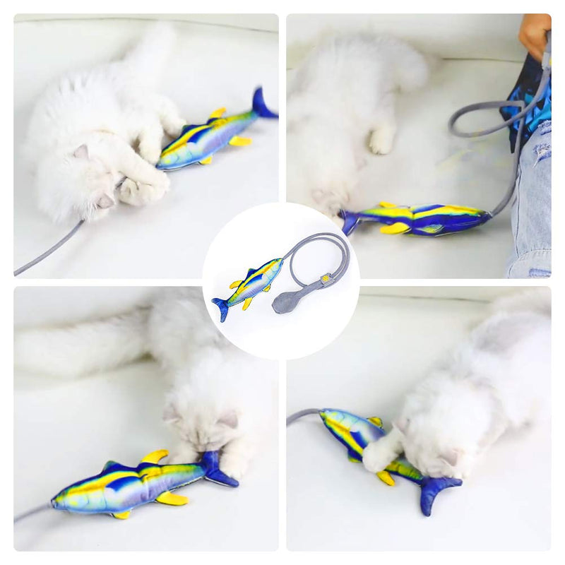 AnCoSoo Moving Fish Cat Toy,Catnip Fish Toys for Cats,Simulation Plush Wagging Fish Toys For Cat/Kitty/Kitten,Washable Chewing Cat Toys can Help Teeth Cleaning,Motion Sensor Cat Toy for Cat Gifts fish toy - PawsPlanet Australia