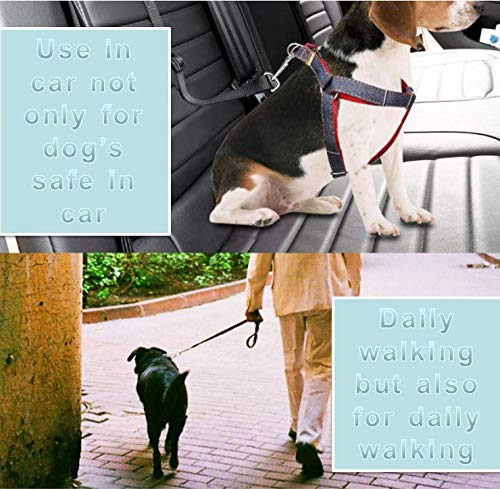 Anlising Car Dog Safety Belt, Pack of 2 Dog Safety Belt, Universal Dog Safety Belt, Adjustable Dog Belt with Elastic Shock Absorption for All Dog Breeds - PawsPlanet Australia