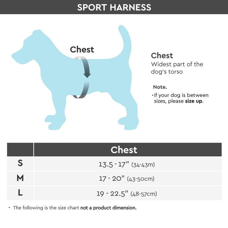 [Australia] - Gooby - Escape Free Sport Harness, Small Dog Step-in Neoprene Harness for Dogs That Like to Escape Their Harness Medium chest (17-20") Turquoise 