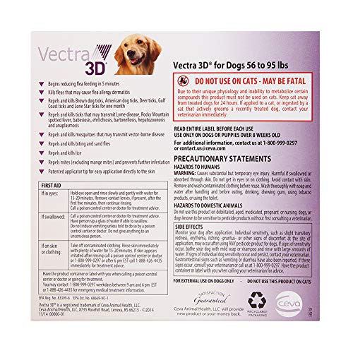 VECTRA 3D Large Dog 56lbs to 95lbs - PawsPlanet Australia