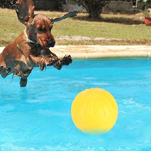 Dog Toys Balls Solid Portable Durable EVA Yellow Solid Bite Resistant Floating Pet Dog Training Ball Chew Toys Rubber Indestructible Durable Tough - PawsPlanet Australia