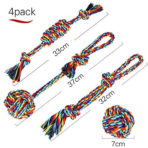 GZGZADMC Puppy Dog Rope Toys, Dog Toys Chew Rope Set for Teething, Tug and Play, Rope Dog Toy Durable Chew Material Puppy Toys Set for Puppy& Medium Dogs (4Pcs) - PawsPlanet Australia