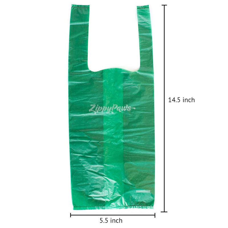 [Australia] - ZippyPaws - Dog Poop Pick-Up Bags, Large Strong Waste Bags with Easy-Tie Handles, Measures 14.5 Inch by 5.5 Inch - 210 Count Green 