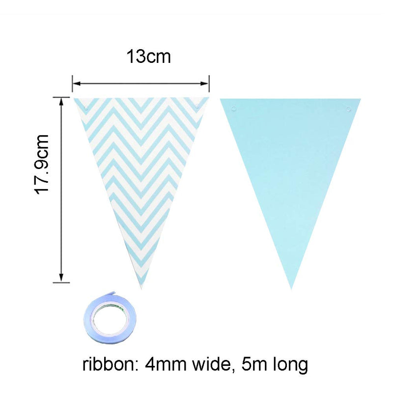 Airssory 5 Sets Pennant Banners Triangle with Wave Pattern Garland Bunting Flag for Birthday Party Grand Opening Christmas Decorations #03 - PawsPlanet Australia