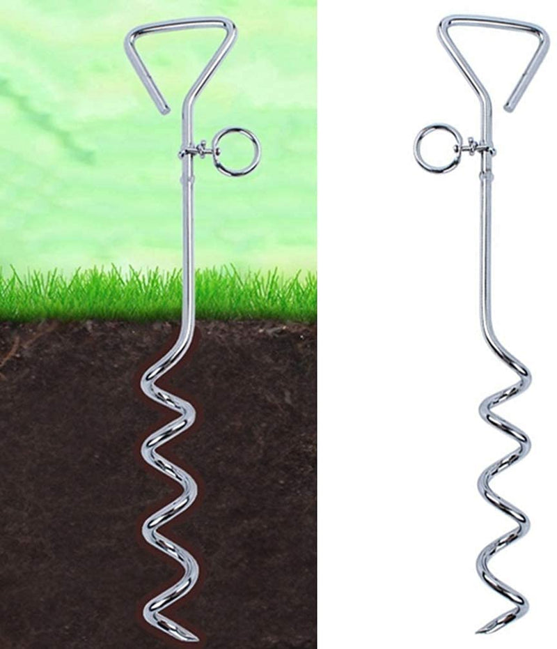 Dog Stake Metal, Pet Stake Spiral Tie-Out Pet Supply Tether Dog Leash Anchor Stakes with Spiral Shape Suitable for Outdoor Yard and Camping Small, Medium and Large Pets, Stake-Out Spike, Dog tie out - PawsPlanet Australia