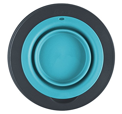 [Australia] - Dexas Popware for Pets Single Elevated Pet Feeder Large/4 Cup Capacity Gray/Blue 