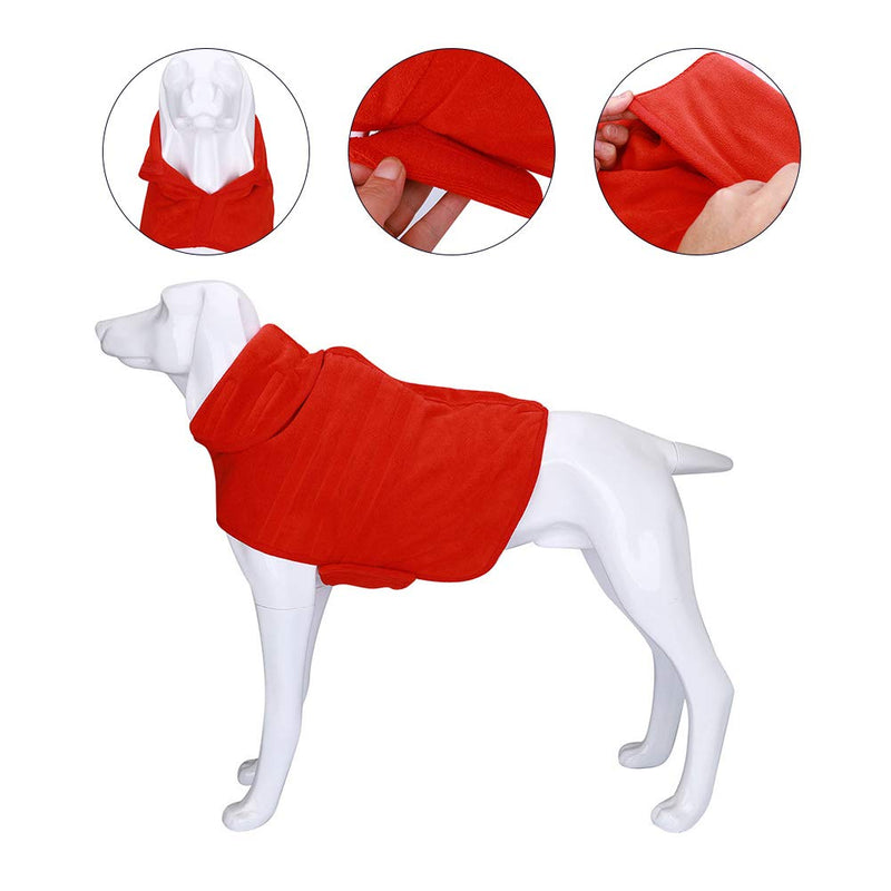 TUYU Dog Bathrobe Towel Microfiber Pet Drying Moisture Absorbing Towels Coat, Dog Drying Coat Keeps Your Dogs, Cats,Home and Car Clean & Dry Super Absorbent (L, RED) L - PawsPlanet Australia