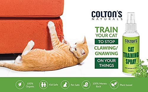 Colton's Naturals (2) Cat & Kitten Training Spray Aid 3 in 1 w/Bitter - Cat Repellent Spray for Outdoor and Indoor USE- Furniture Protector- Anti Scratch- Make Boundaries - Cat Spray USA Made - PawsPlanet Australia