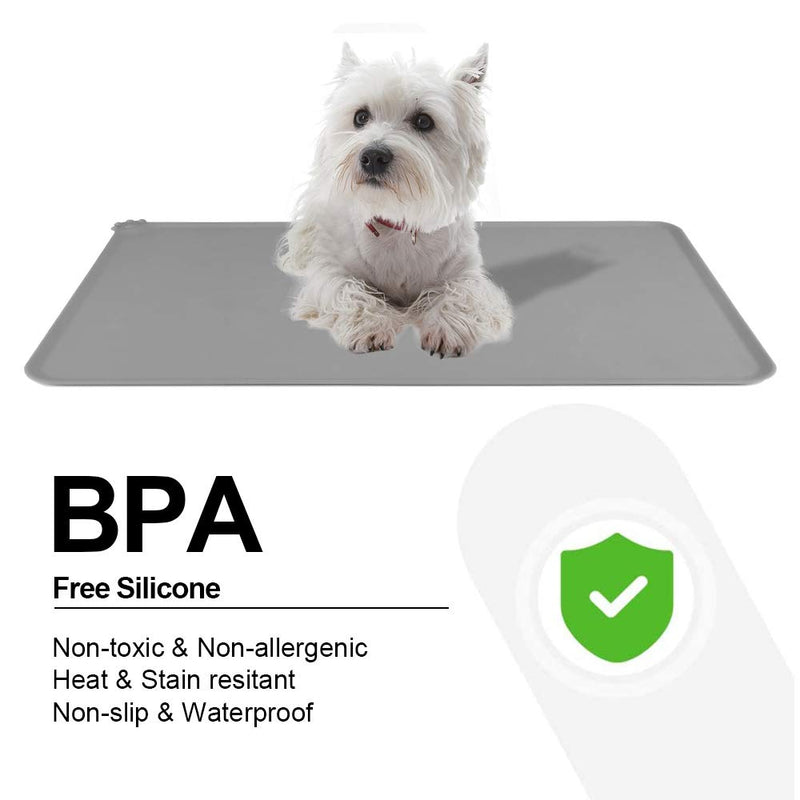 NPET Silicone Waterproof Dog Pet Feeding Mat for Cat Fountain Grey S - PawsPlanet Australia