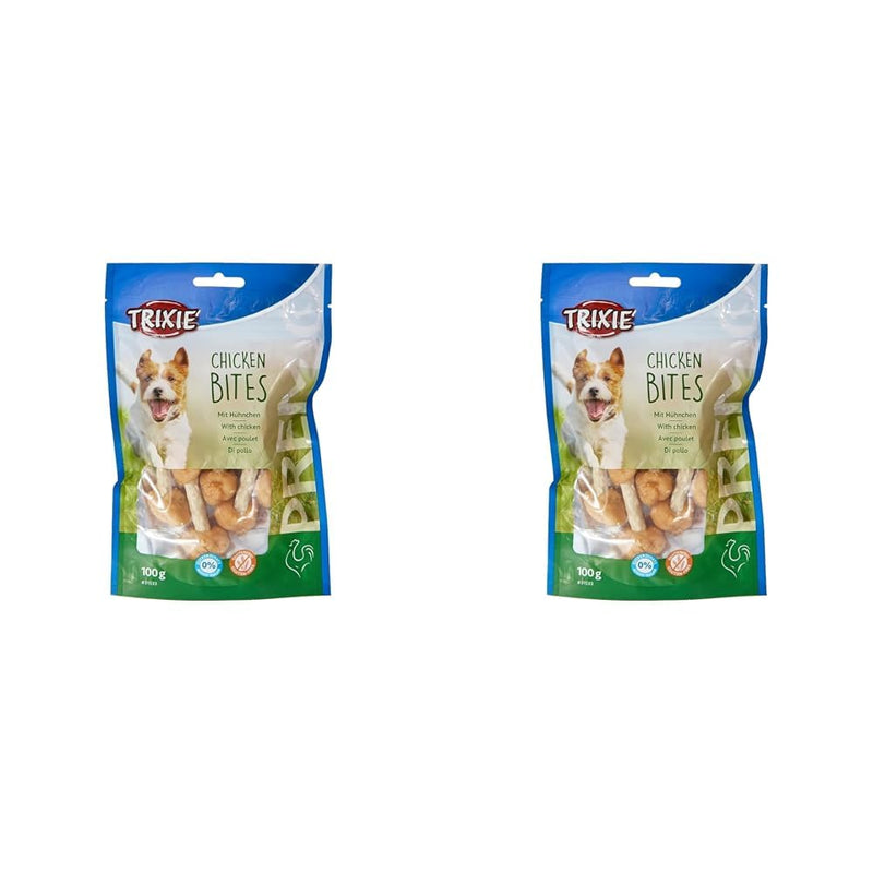 TRIXIE Dog Treats Premio Dog Chicken Bites 100g - Premium Treats for Dogs Gluten Free - No Grain & Sugar, Tasty Reward for Training & Home - 31533 (Pack of 2) - PawsPlanet Australia