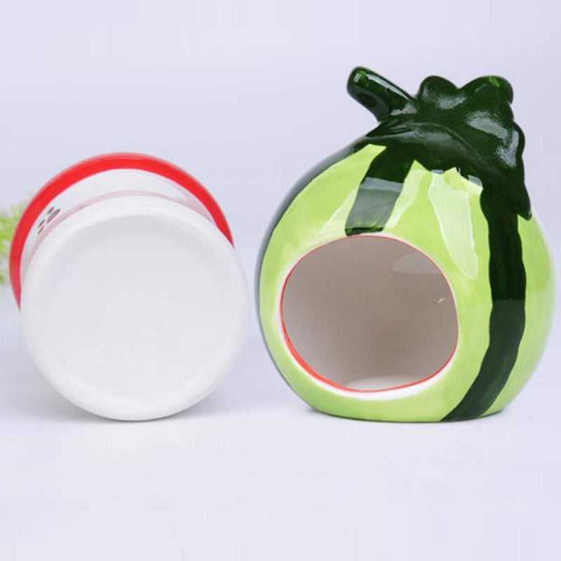 gutongyuan Hamster Hideout Ceramic Adorable Cartoon Shape Hamster House Chinchilla Mini Hut Small Animal Hideout Cave Cage Accessories Bottle - PawsPlanet Australia