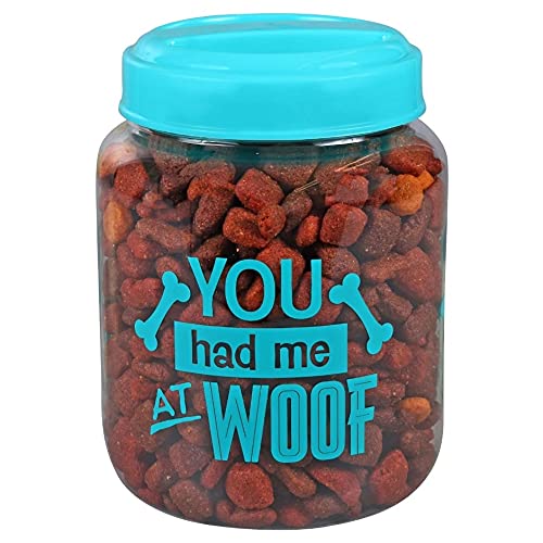 CGT BPA-Free Plastic Airtight Dog Cat Pet Treat & Food Storage Containers Canisters Pink & Blue Thank You for Being The Paw FECT Friend You had me at Woof Slogans (Set of 2) - PawsPlanet Australia