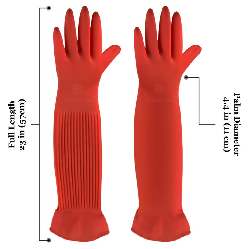 SunGrow Rubber Aquarium Gloves, 22” Long Latex Gloves Keep Hands and Arms Dry, Waterproof, Comfortable Medium Size Gloves, Elastic Band Holds Tight, Practical for Aquarium and Household Use - PawsPlanet Australia