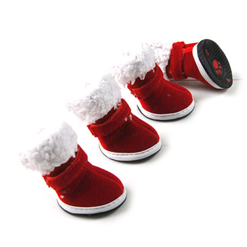 [Australia] - SMALLLEE_LUCKY_STORE Girls Boys Christmas Winter Warm Walking Snow Boots Puppy Shoes X-Large 
