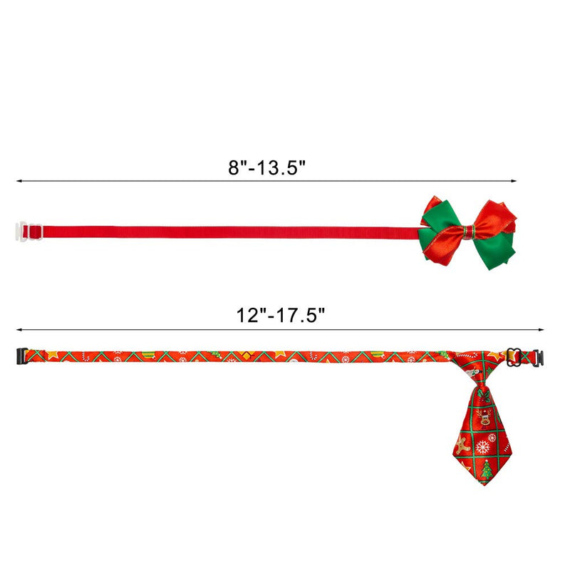 [Australia] - KOOLTAIL Dog Bow Ties Collar Neckties Christmas - 16 PCS Pet Puppy Cats Bowties,Adjustable Collar for Holiday Festival and Party Occasion Accessories 